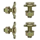 MULTIBROS 4er Pack Stud Fitting Double mit Bolzen 3/8 – Airline Doppel-Endbeschlag für Zurrschienen – 2.500 kg Bruchlast – Hochwertiges Messing – für Transport, Werkstatt & Industrie