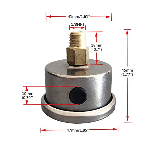 Sreuoil RSC191 Universal Manual Inline Fuel Pressure Regulator Gauge Liquid Filled 0-100Psi Oil Press Gauge 1/8 Inch Npt thumb #5