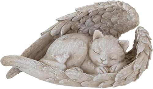 JAONLD Statue Chat Souvenir Décédé Objets Commémoratifs et Funéraires pour Chats Statue Commémorative de Chat de Compagnie Cadeau Commémoratif pour la...