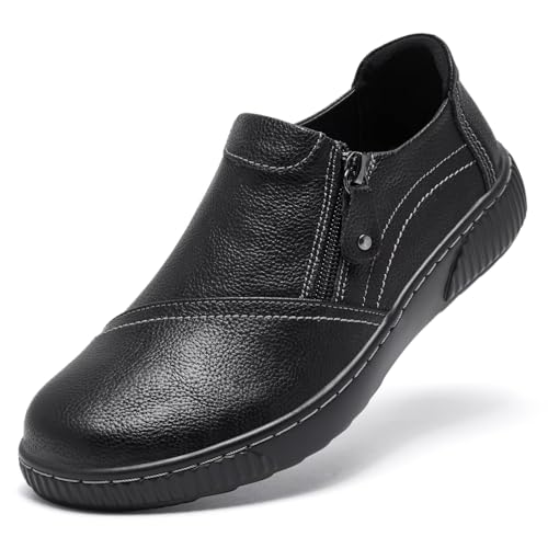 Image of Women Casual Slip on Leather Loafers Dress Walking Shoes