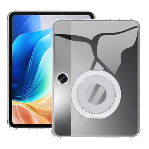Coque Oppo Pad Neo 11.4 2024 transparente et argentée avec support bureau intégré