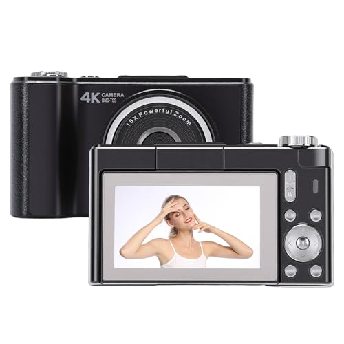 Cámara digital 4K Yunseity 64MP auto enfoque pantalla 180° miniatura 1