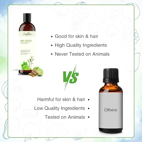 Image of Lime Ginger Essential Oil 100% Pure and Natural Therapeutic Grade Essential Oil for Hair Skin Care (50 ML)