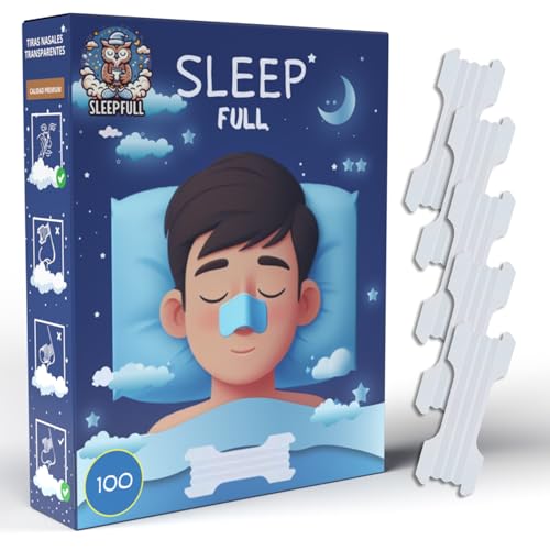 SLEEPFULL® Tiras Nasales,100 Pcs Tiras Nasales Antironquidos,Para Dormir y Respirar Mejor,Nasal Strips Deportivas,Alivia Instantáneamente La Congestión Nasal,Hombres Mujer