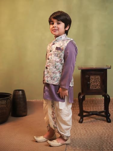Image of AJ DEZINES Kids Ethnic Wear Kurta Waistcoat and Dhoti Pant for Boys