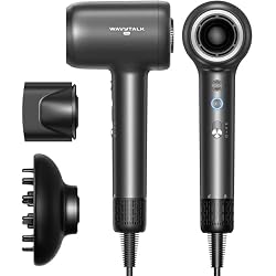 Hair Dryer, Wavytalk Turblow Pro Fast Drying Blow Dryer with Diffuser, High Speed Hair Dryer with 110,000 RPM, Pro Negative Ions for Reduces Damage, Frizz Smoothing, 3 Speeds & 3 Temps, Matte Grey | 110k RPM Fast Dry | 2 Attachments for All Hair Types | Ions Reduce Frizz & Damage, Boost Shine | 3 Speeds & 3 Temps (Grey)
