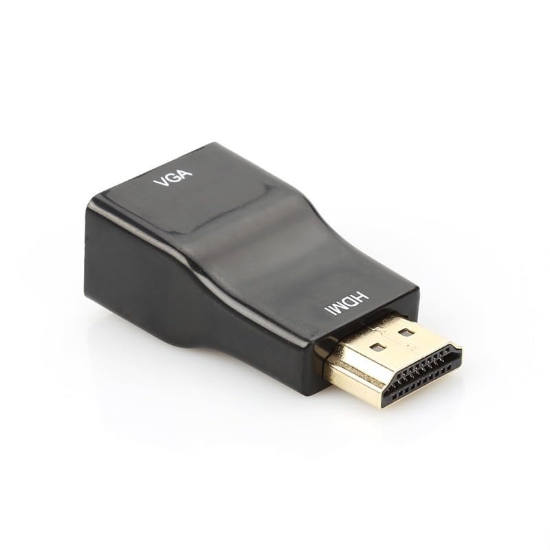 BUBUCAM Convertidor adaptador HDMI a VGA, cable macho a hembra 1080P para computadora, computadora, laptop, PC, monitor, proyector, HDTV, Xbox y más (negro)