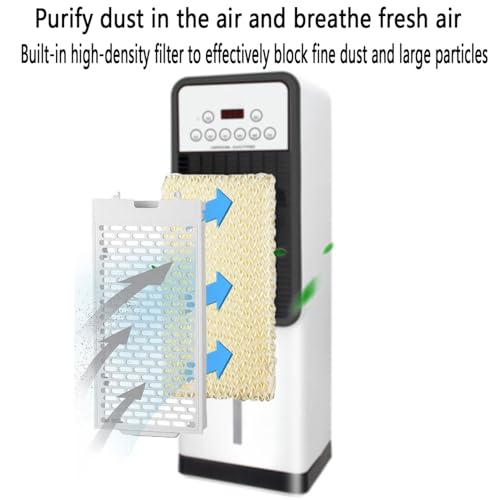Mobiles Klimagerät Klimaanlage Raumkühler mit Fernbedienung Leise Luftkühler Air Conditioner mit Wasser 3 Luftgeschwindigkeiten 120°Oszillation 12H Timer Ventilator für Innenräume Wohnmobil-7