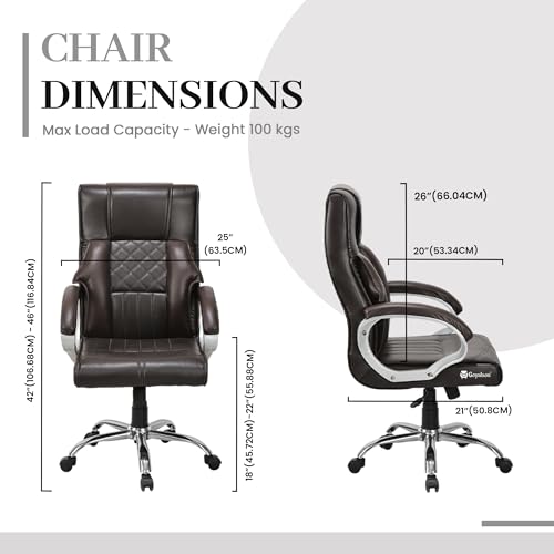 Image of GOYALSON Director Ergonomic High-Back Executive Office Revolving Chair with Lumbar Support (Coffee)