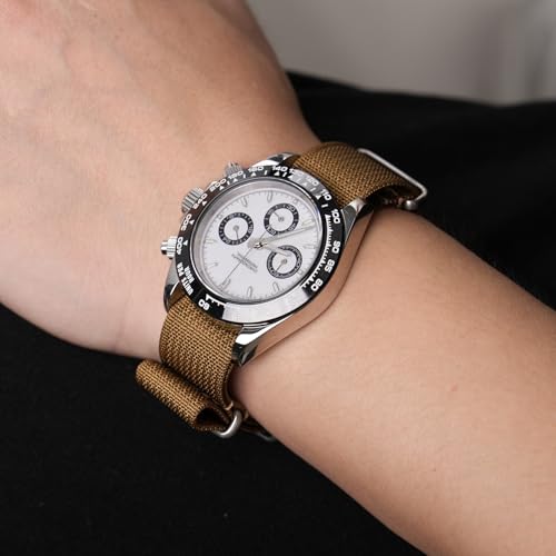 Image of TACTICAL FROG Nylon Watch Band 18mm 19 mm 20mm 22 mm 24 mm, Waterproof Military Watch Straps Replacement for Men Women, With Stainless Steel Buckle