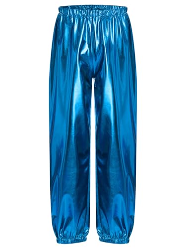 easyforever Kids Girls Shiny Metallic Gymnastics Leggings Workout Yoga Tights Trousers Hip Hop Street Dance Harem Pants