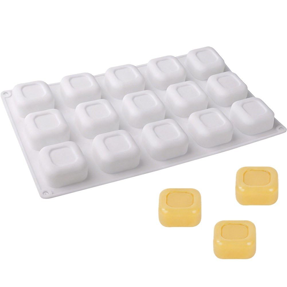 Sslvya Silicone Mould, 15 Cavities Chocolate Molds Reusable Fondant Mould Baking Tools for Candy Gummy Truffles Muffin Jelly Ice Cube Making
