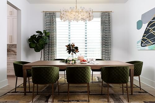 Wellmet 32 Inch Gold Glass Chandelier, Modern Crystal Chandeliers for Dining Room, Contemporary Round Glass Ceiling Light for Living Room Bedroom, Entryway, Foyer, Kitchen - image 6