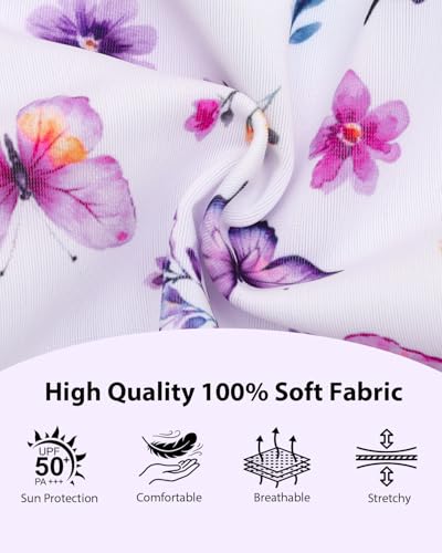 Image of CuteBone Purple Butterfly Floral Pet Dress for Small Dogs, Cats - Ruffled Sleeves - Lavender Satin Bow - Spring Garden, Photo Dress