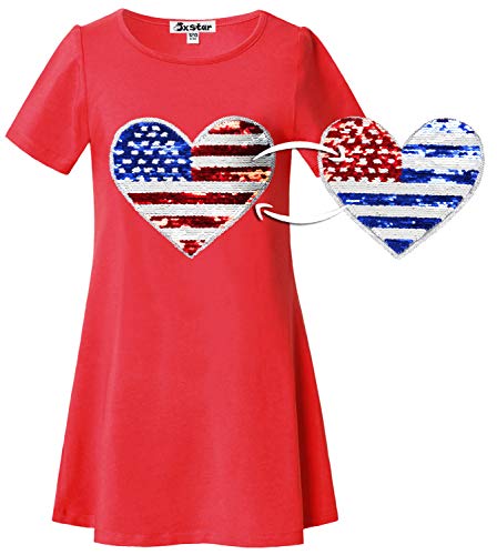 American Flag Heart T-Shirt For Women - 4th Of July Patriotic Graphic Tee, Red, Size Medium - View #7