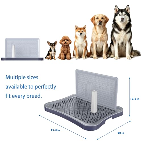 Image of Pee Pad Holder, Indoor Potty Tray for Puppy and Small Size Dog with Pee Wall, Non-Skid Feet, 20 * 15.4 * 1.4 inch (Medium)