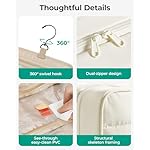 BAGSMART Travel Toiletry Bag for Women, Hanging Travel Bag for Toiletries, Puffy Makeup Cosmetic Bag Organizer, Carry-on Travel Accessories Essentials, Camel - Image 5