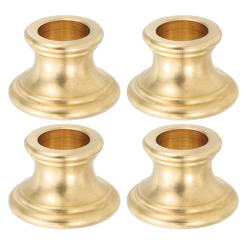 Image of PATIKIL Lamp Solid Brass Neck, 4 Pcs Turned Brass Spindle Slips Lamp Finial Pipe Light Fixture for 1 /8 IP or M10 Lamp Rod Light Repair Decoration, 22.7x15mm