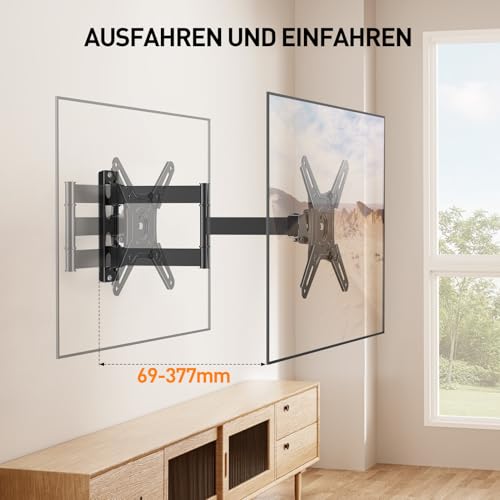 ELIVED TV Wandhalterung Schwenkbar Neigbar, Fernseher Wandhalterung Ausziehbar für die meisten 14-42 Zoll LED, LCD, OLED TVs bis zu 20kg mit Max VESA 200x200mm, Monitor Halterung EV012 – Bild 4