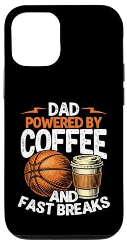 Dad Powered By Coffee And Fast Breaks �o�X�P�b�g�{�[�� �X�}�z�P�[�X iPhone 12/12 Pro �p