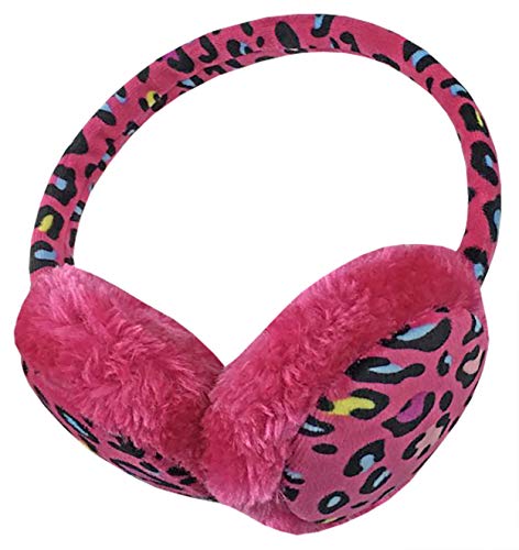N'Ice Caps Girls Cheetah Print Adjustable Faux Fur Winter Earmuffs (Fuchsia Cheetah Print, One Size)
