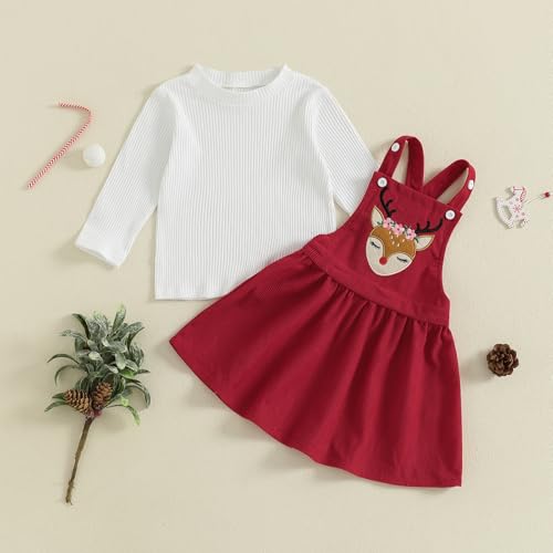 Toddler Girl Christmas Outfit Long Sleeve Sweatshirt Tops Gingerbread Man Overall Skirt Christmas Baby Clothes3