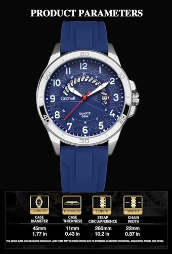 Image of Waterproof Watch Analog Military Stylish Durable Timepiece for Men Boy Sports Wrist Quartz Watches,Silicone Strap