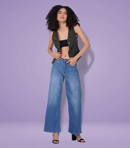 Image of i'sol Jeans for Women | Baggy Jeans for Women High Waist | Wide Leg Jeans for Woman | Bell Bottom Jeans