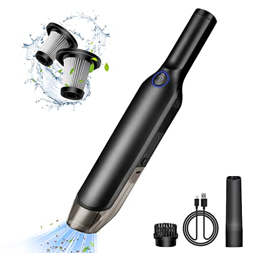 Aspiradores Para Coche LAOPAO Aspiradora de Mano Sin Cable Portátil, 7000PA Inalámbrico Aspirador Coche con Batería Recargable de 3x2000 mAh Seco...