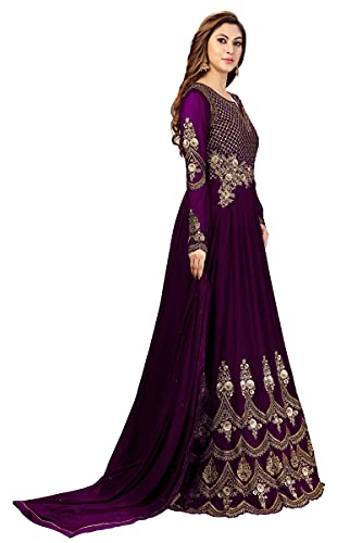 Nivah Fashion Women's Georgette Embroidery Anarkali Suit Set Stitched4
