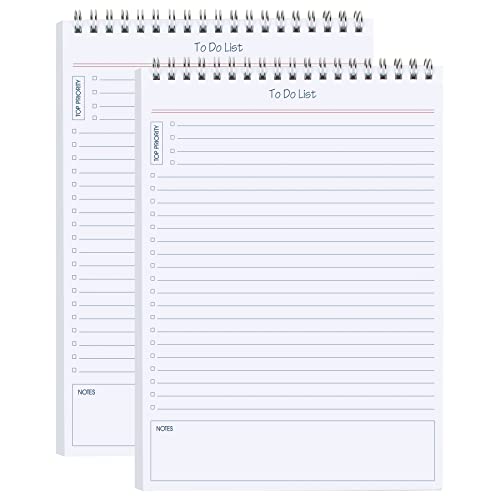 GOLDPEI Bloc de notas grande de lista de tareas, juego de 2 unidades, bloc de notas diario sin fecha, 50 hojas arrancables, 8 x 11 pulgadas, bloc de notas de productividad para el trabajo y la