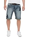 Eight2Nine Herren Kurze Hose Bermudas Haka Jeans Shorts 5-Pocket 15799, (19300) Middle Blue, W29, (19300) Middle Blue, W29