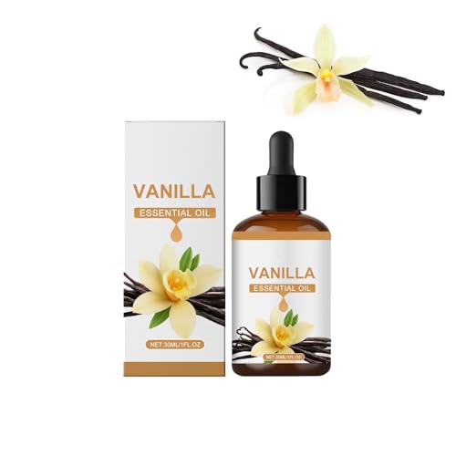 Aceite esencial de vainilla orgánica: aceite esencial de vainilla natural para piel, cuerpo y cabello, aroma dulce y cálido, aceite perfumado de larga duración, ideal para velas, jabones, difusores y