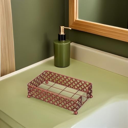 Organizador Rectangular de Metal Forjado Vintage para Toallas de Papel 7