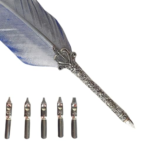 Caneta Tinteiro Pena Simples Prateado