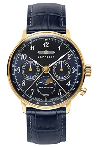 Montre bracelet pour femmes Zeppelin LZ 129 Hindenburg Mondphase 70392 avec cadran phases de lune