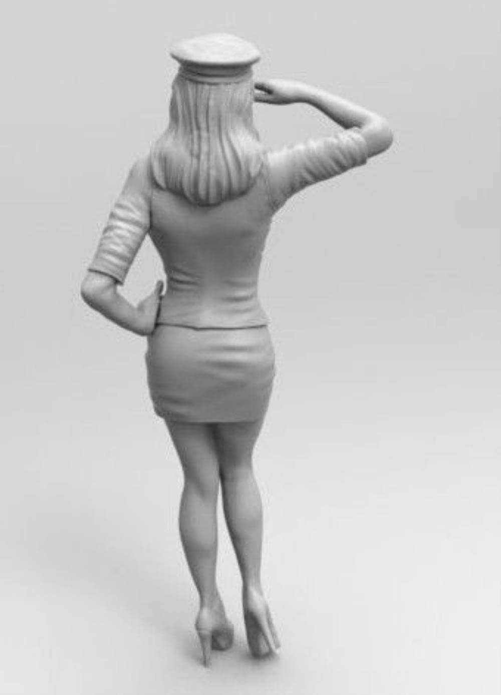 PANGCHENG 1/16 120Mm Pinup Girl We Salute You Soldier Figura De Resina Histórica Modelo Kit En Miniatura Unassambled Sin Pintar