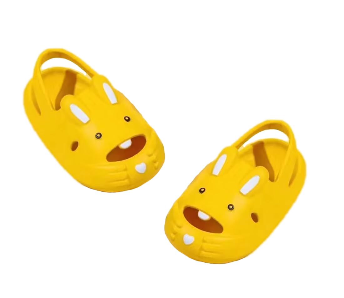 Bold N Elegant Trendy Cartoon Bunny Rabbit Kids Open Toe Slip on Clogs Sandal Slipper Footwear for Infant Toddler Young Boys Girls Yellow (B0C6TZJTBQ) Amazon Price History, Amazon Price Tracker