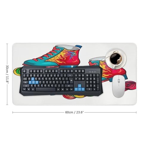 Colorful Roller Skates Desk Pad base goma grande miniatura 2