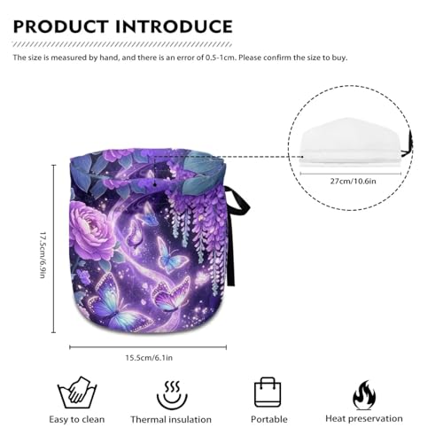 Image of Tea Cozy for Teapot Insulated Butterfly Flower Print Tea Kettle Dust Cover Keep Warm Portable Teapot Cozy Kitchen Accessory Soft Teapot Dust Protector for Kitchen Home Decor