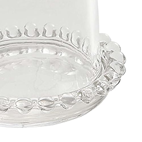 Bothyi Suporte de bolo redondo de vidro com cúpula transparente cupcake servidor bandeja de servir p