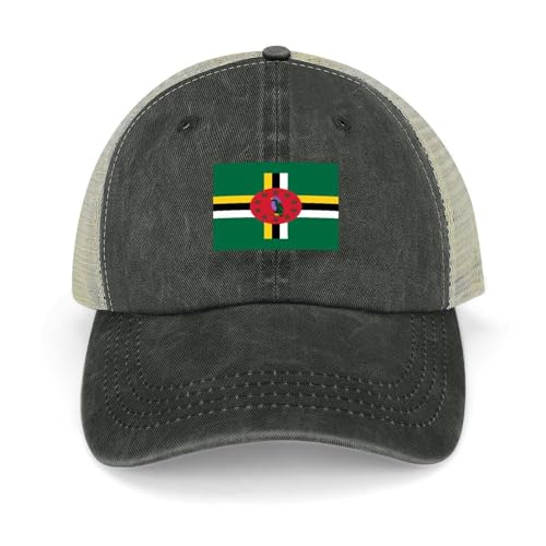 Yelolyio Casquettes de baseball avec drapeau national de la Dominique, casquettes en coton Dominique, chapeau de soleil, casquettes patriotiques pour hommes et femmes, casquettes en maille, casquettes