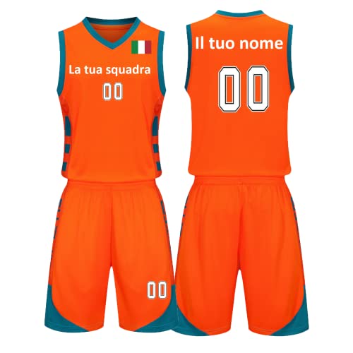 LAIFU Maglietta da Basket Personalizzato Personalizzabile Completo da Basket Nome Stampato Numero Logo per Uomo/Ragazzo/Bambin