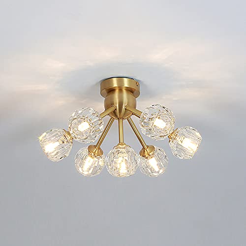 Plafonnier encastré LED design contemporain laiton chambre et maison