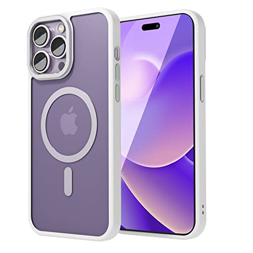 Image of eller sante Clear Armor MagPro for iPhone 14 Pro Case Cover, Shockproof, Scratch Resistant, Slim, Thin, Military-Grade Metal Ring Camera Protection, Compatible with MagSafe Back Cover - White