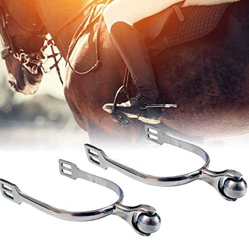 Kakalote A Pair Horse Spurs Stainless Steel Spurs with Roller Ball for Men Women Rider(Size:Women Horse Spurs)