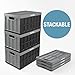 CleverMade Collapsible Storage Bins with Lids - Ocean 3 Pack 62L - Plastic Containers Stackable Organization Crates Home Closet Space-Saving Durable