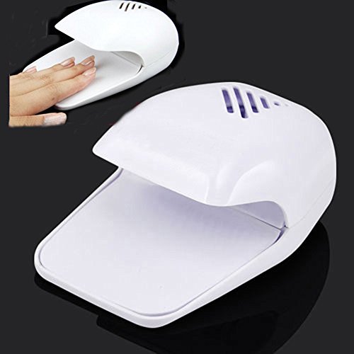 Fashion Mini White Portable Lady Women Nail Art Hand Finger Toe Varnish Dryer Tip Polish Paints Gel Cure Curing Fast Air Drying Blower Fan Breeze Manicure Machine Tool