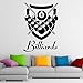 Produktbild LovelyHomeWJ Billard Wandtattoo Snooker Sport Freizeitspiel Vinyl Aufkleber Wohnzimmer Club Innenarchitektur Dekor Abnehmbare Tapete 57x80cm