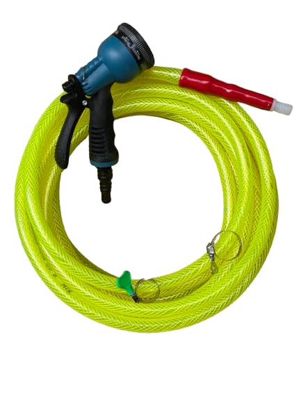 Saarni 10 Meter (33 feet) 0.5 inch heavy duty 3 layered Braided PVC Garden Hose pipe with 2 metal clamps & tap adaptor, Multip Purpose Water Pipe (Yellow) with 8 in 1 Spray gun. (B0D9Q3HKW6) Amazon Price History, Amazon Price Tracker